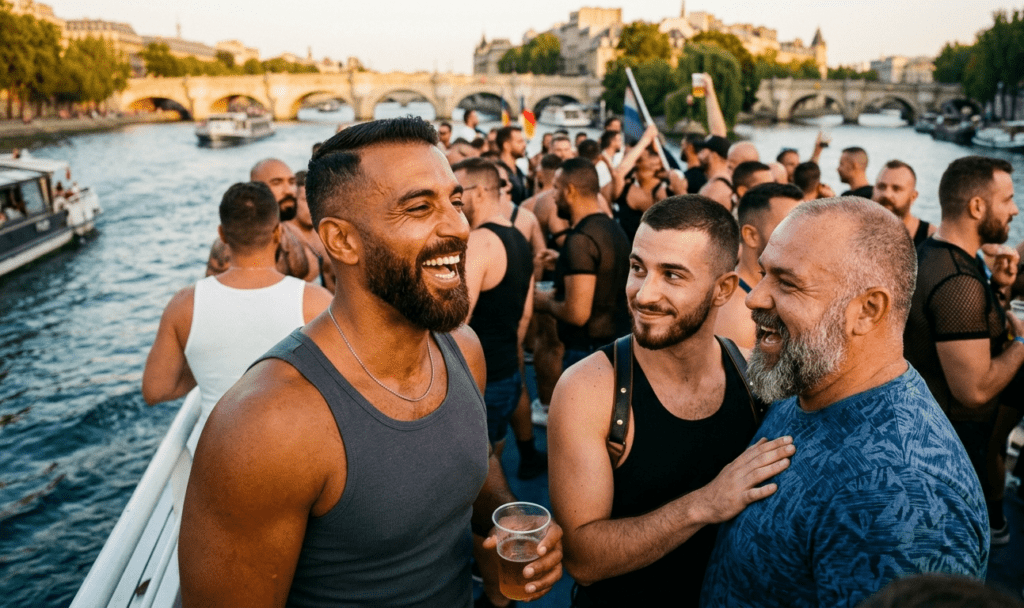 Croisière bear sur la Seine pendant la Fierté Ours de Paris