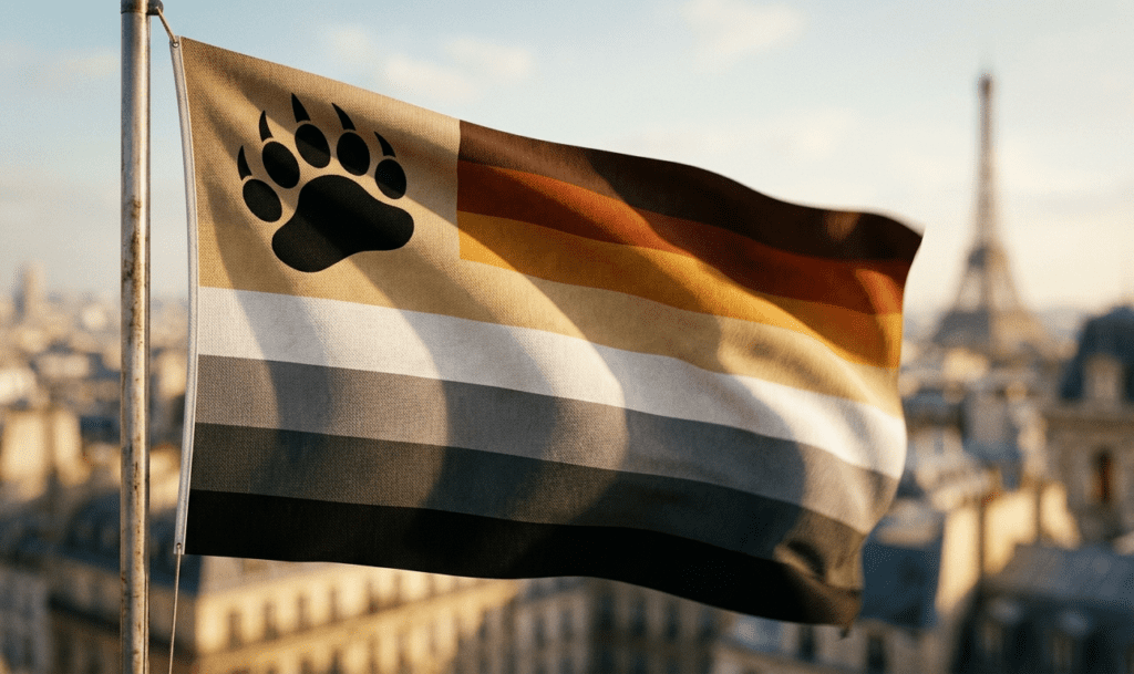 Les couleurs du drapeau bear et la patte d'ours